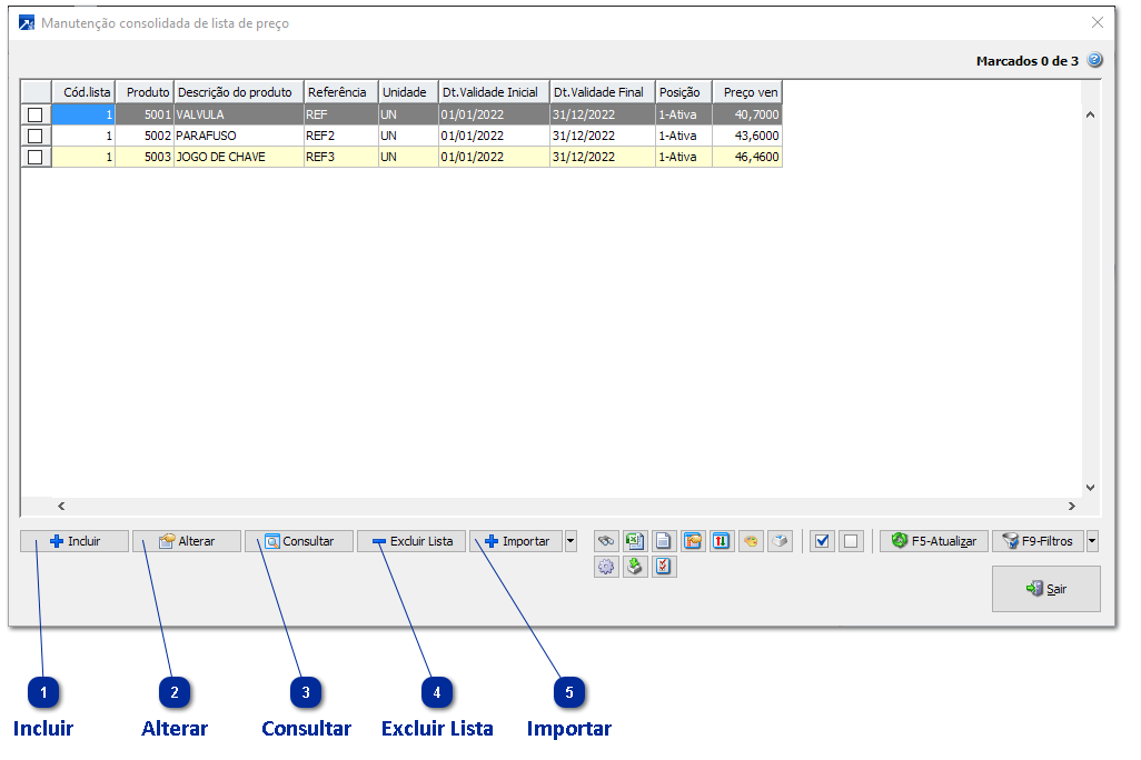 Manutenção Consolidada de Lista de Preços