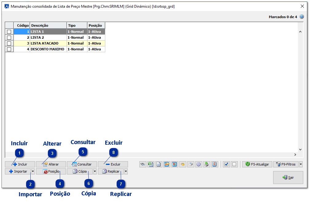 Manutenção Consolidada da Lista Mestre