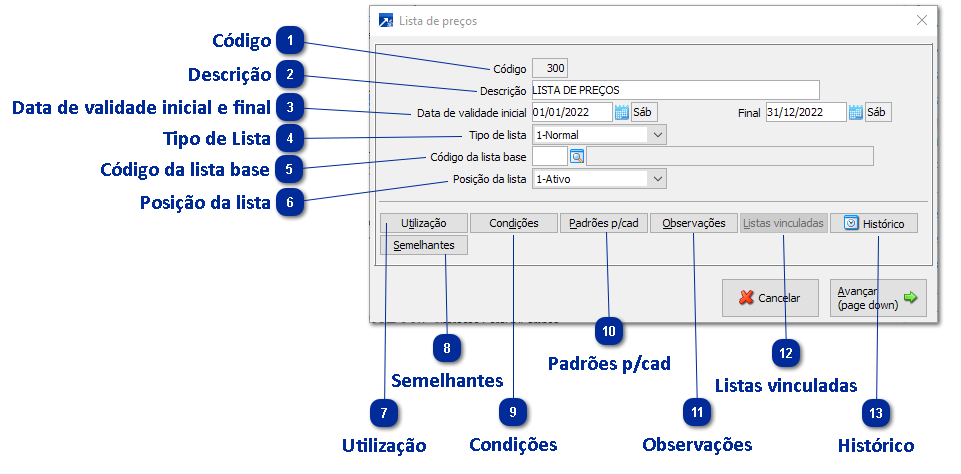 Manutenção da Lista Mestre