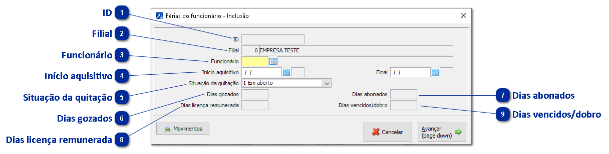 Manutenção das Férias