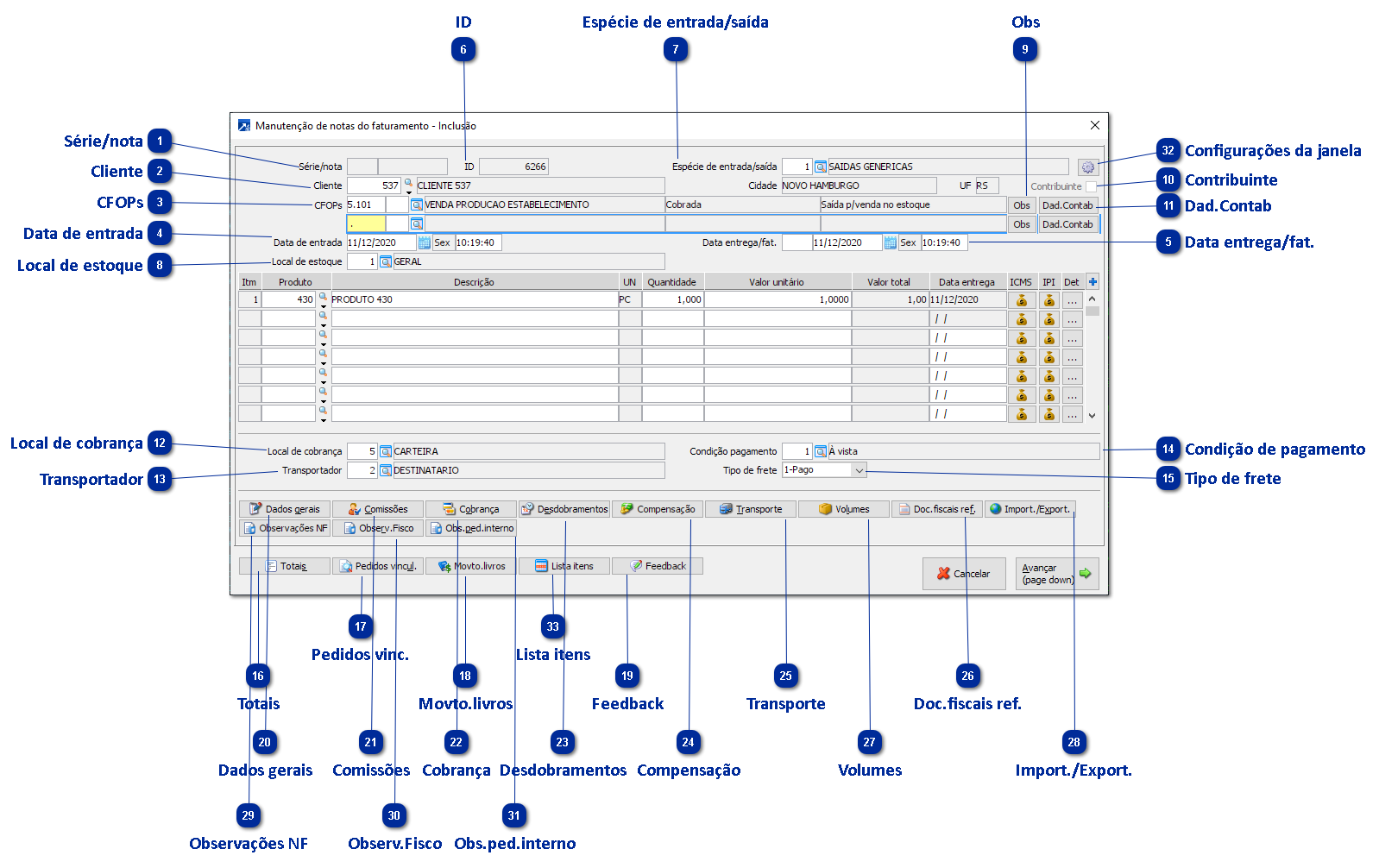 Manutenção de Notas