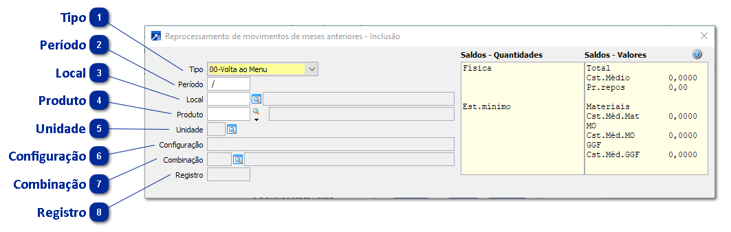 Movimento em Período Anterior