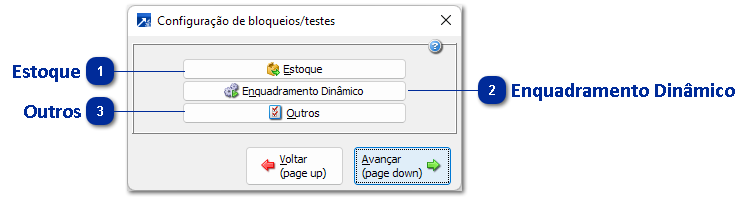 Bloqueios/testes
