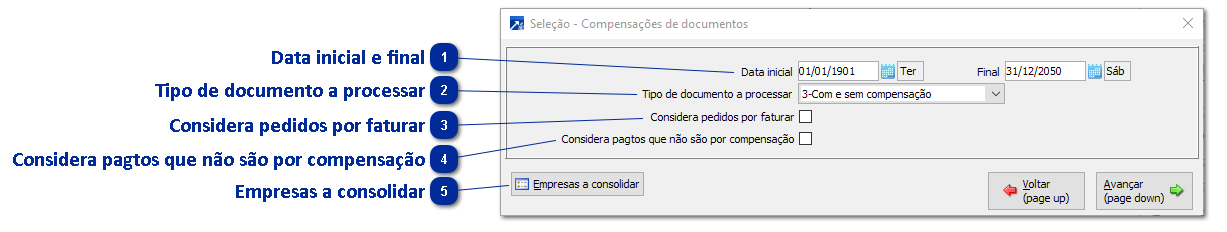 Relatório de Compensações Documentos