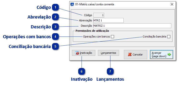 81 - Matriz de Caixa/Conta Corrente