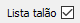 16. Lista talão