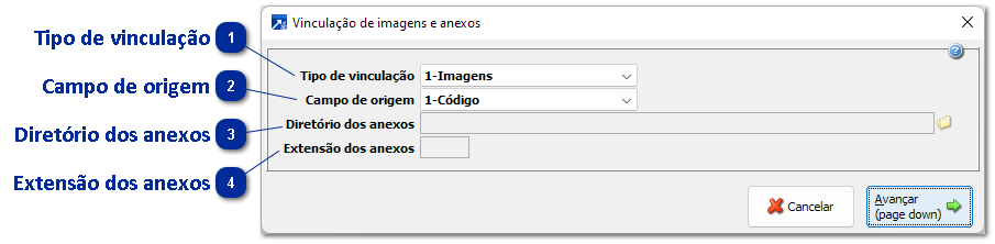Vinculação de imagens e anexos