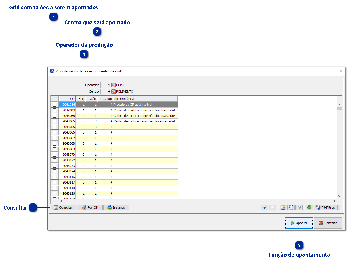 10-Apontamento de talões por CC