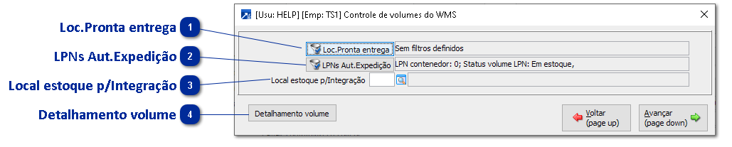Controle de volumes