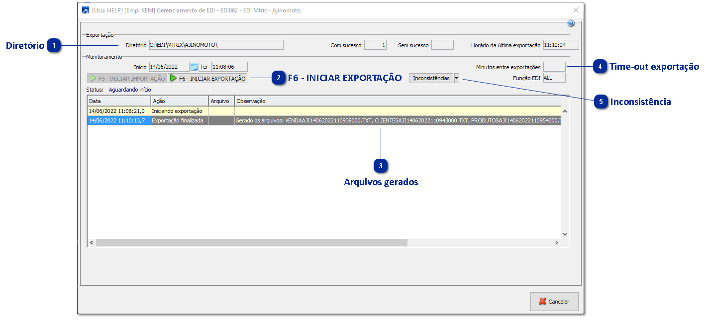 Geração dos arquivos