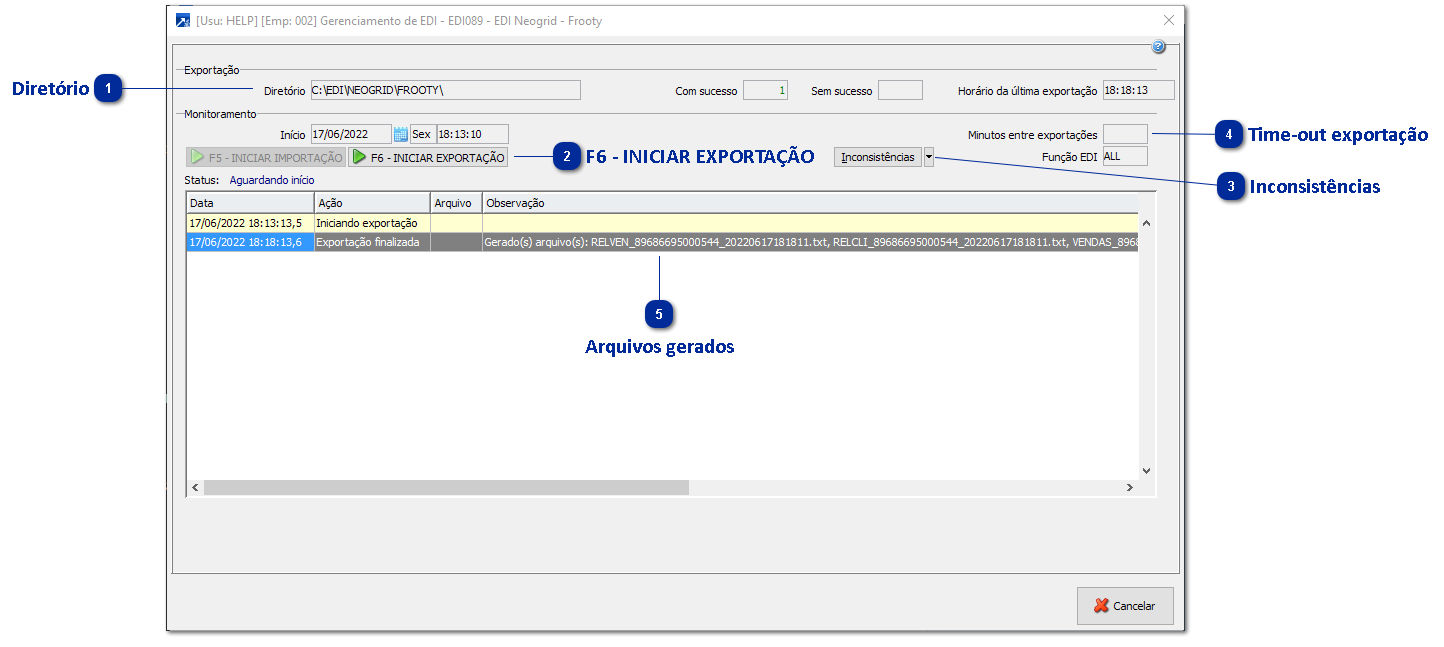 Geração dos arquivos