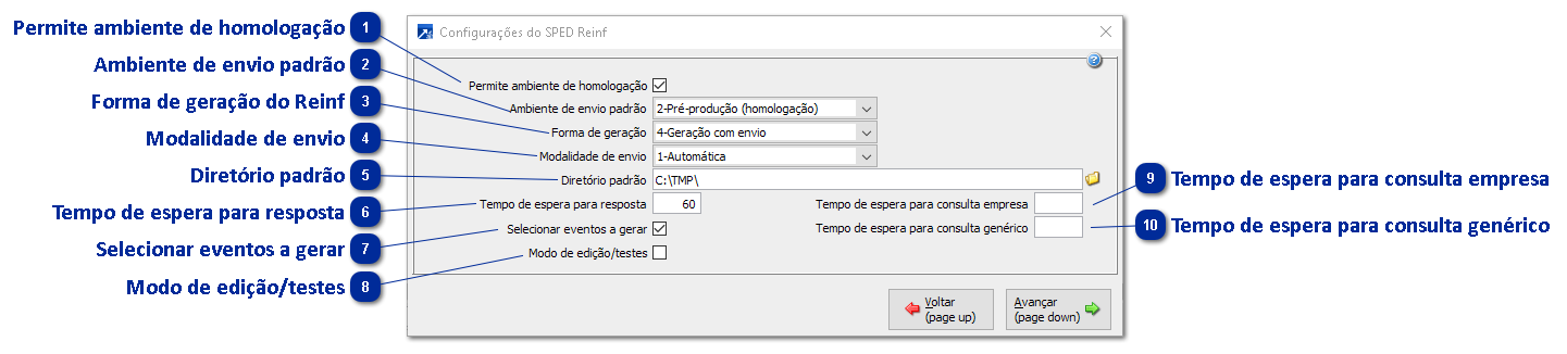 Configurações (Janela de Geração)