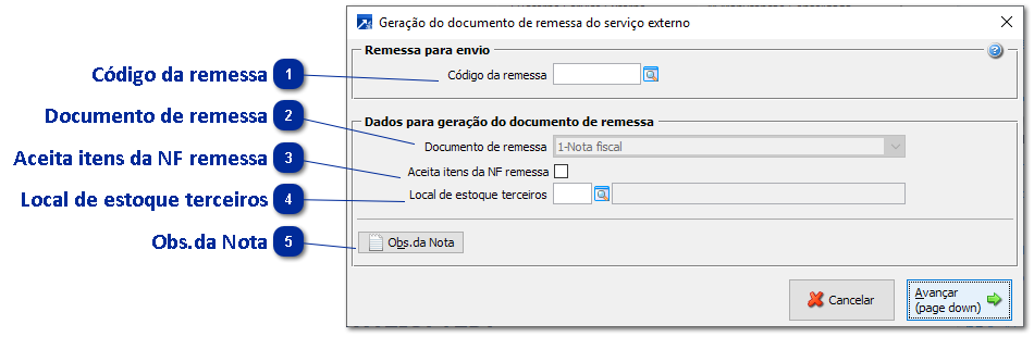 Envio da Remessa
