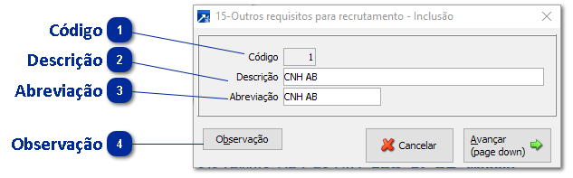 Requisitos de Recrutamento