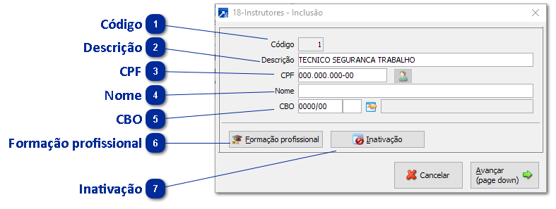 Instrutores