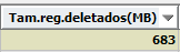 3. Tamanho registros deletados