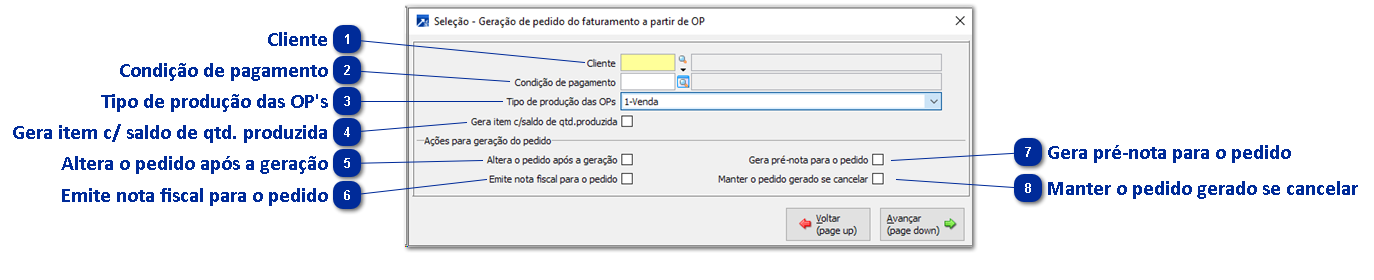 Gera Pedido a partir de OP