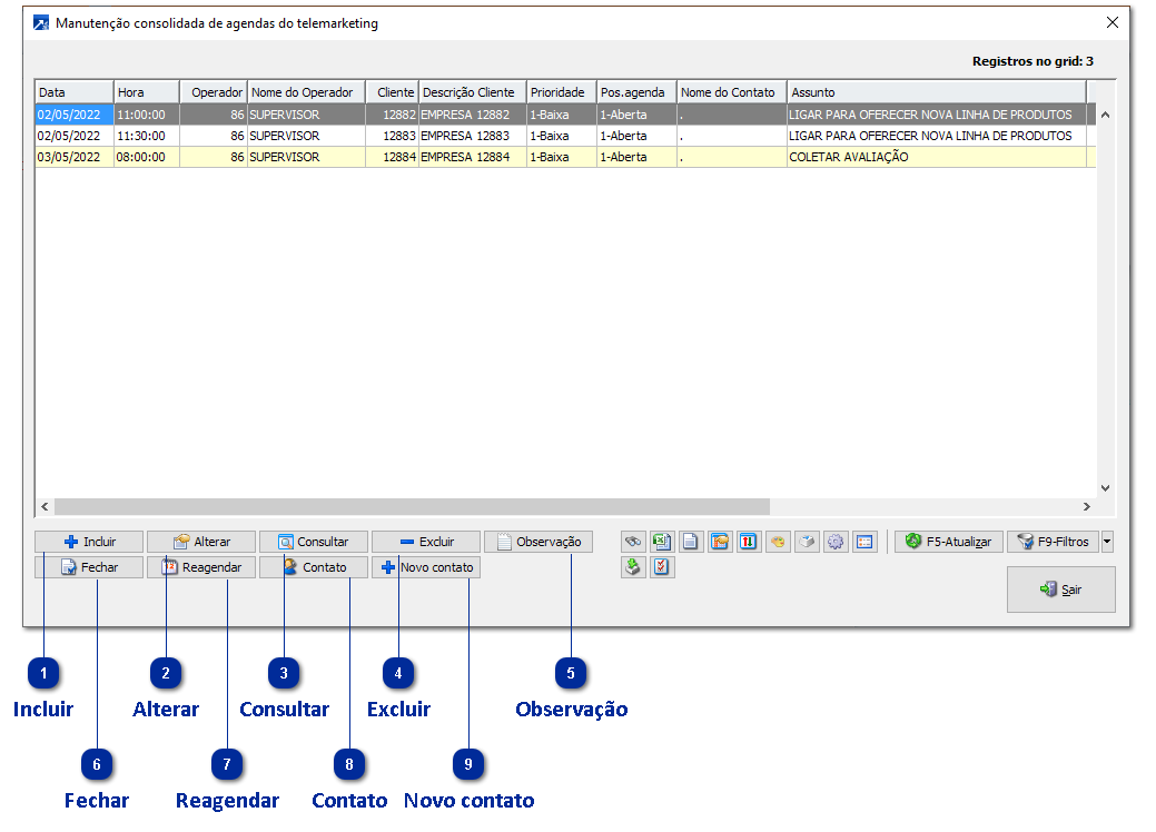 Gerenciamento de Agendas