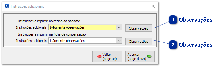 Instruções Adicionais do Local de cobrança