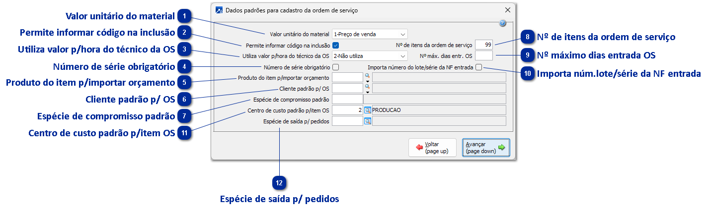 Padrões para Cadastro