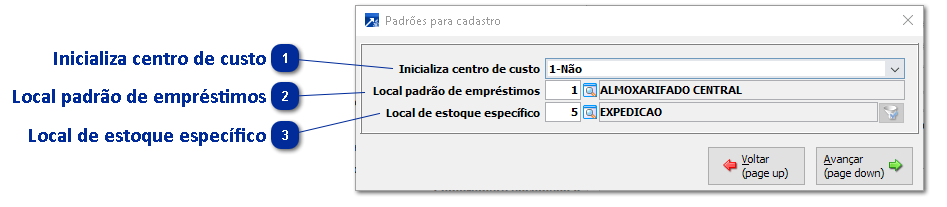 Padrões para cadastro