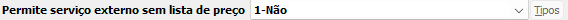 1. Permite serviço externo sem lista de preço