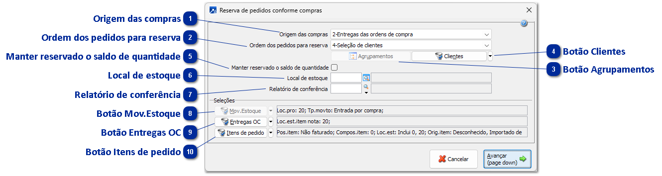 Reserva de Pedidos conforme Compras