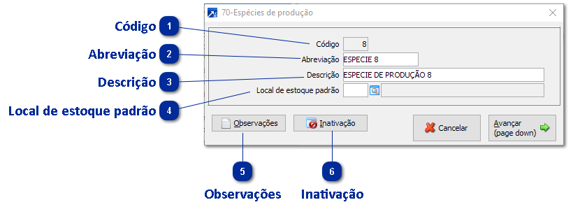 70 - Espécies de Produção