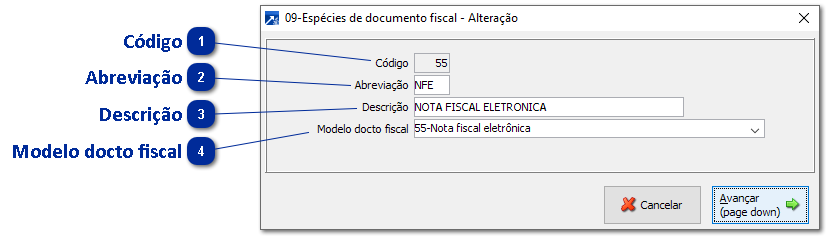 09 - Espécie de Documento Fiscal