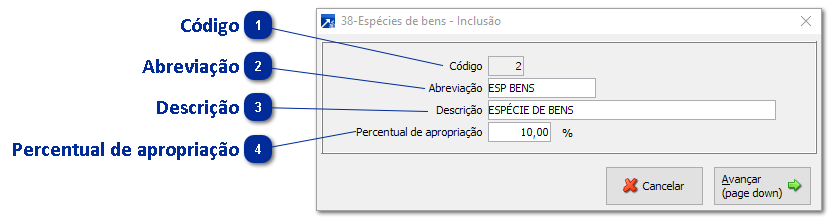 38 - Espécies dos Bens