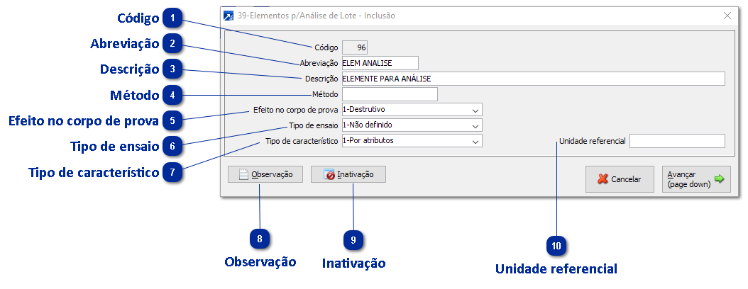 39 - Elementos para Análise de Lote