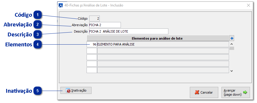 40 - Fichas para Análise de Lote