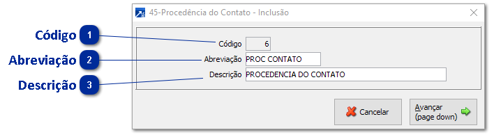 45 - Procedência do Contato