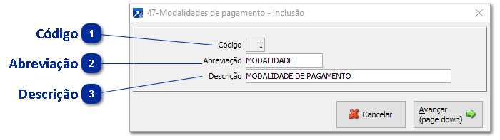 47 - Modalidades de Pagamento