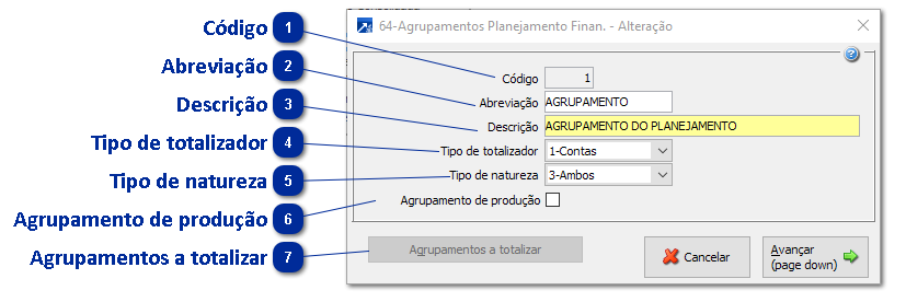 64 - Agrupamento do Planejamento Financeiro