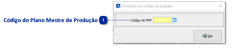 Aceitação do código do Plano Mestre de Produção