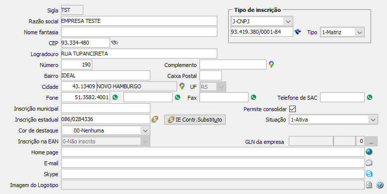 1. Dados da empresa