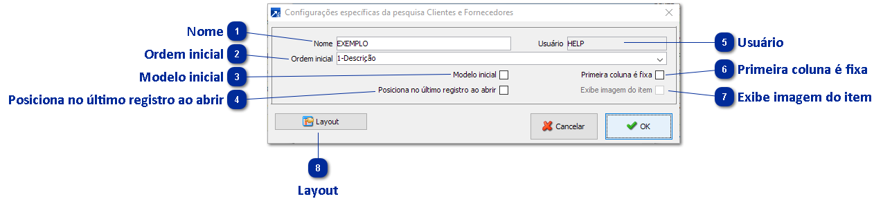 Configurações da Pesquisa