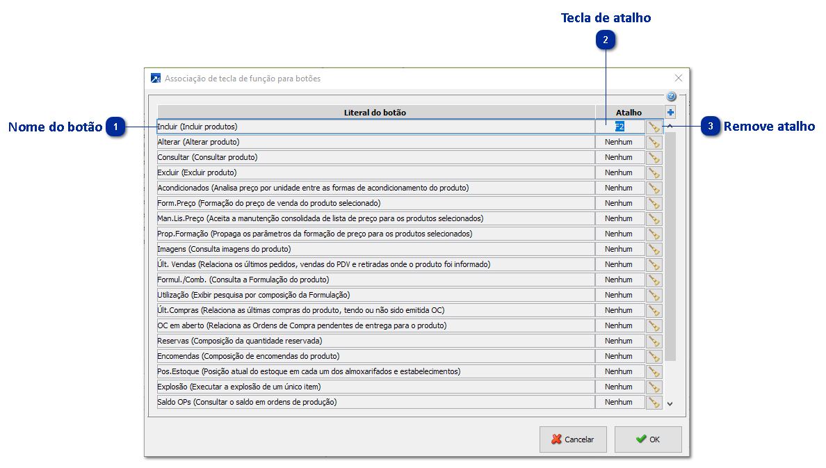 Configurador de atalhos para os botões