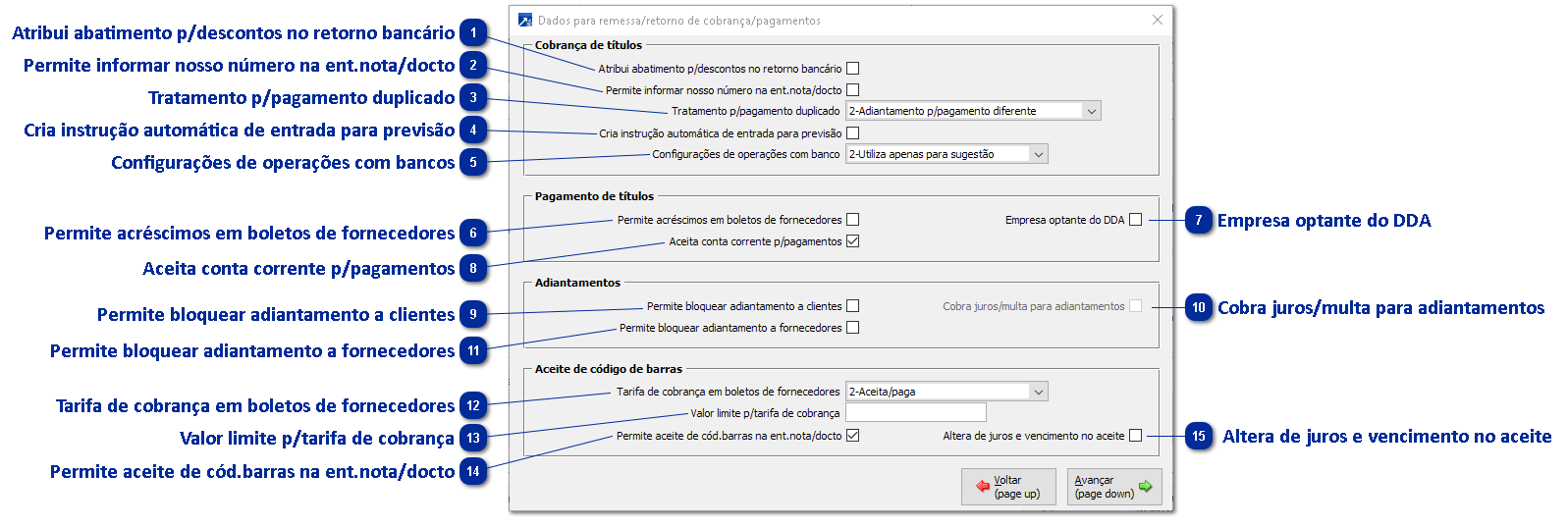 Dados p/remessa/retorno