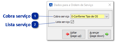 Dados para Ordem Serviço