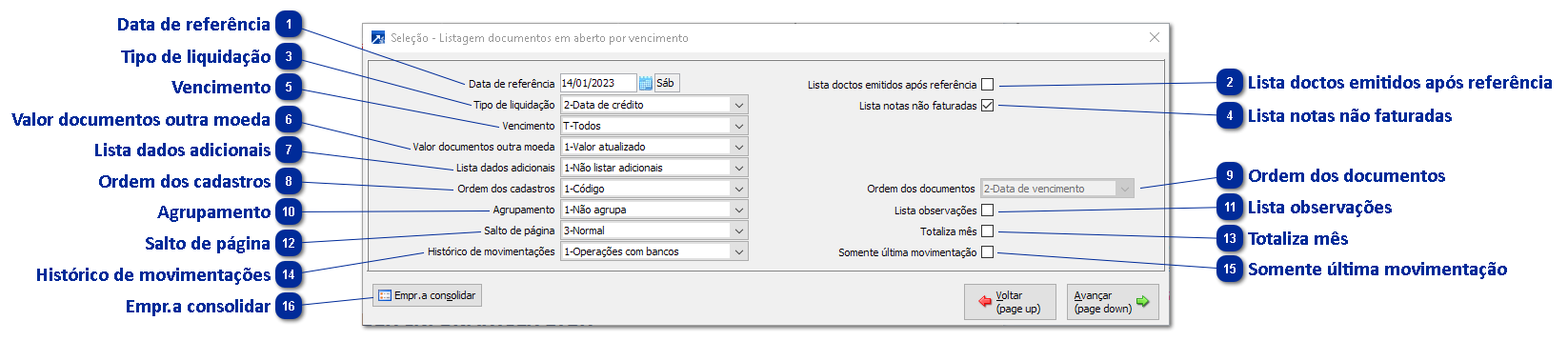 Documentos em Aberto por Vencimento