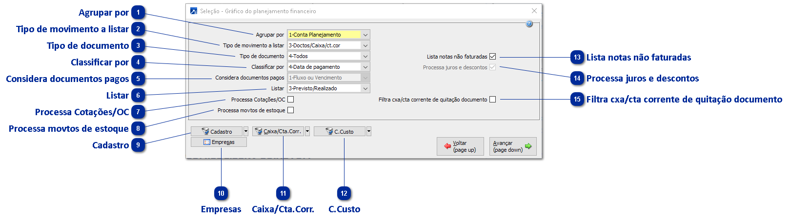 Gráfico Planejamento Financeiro