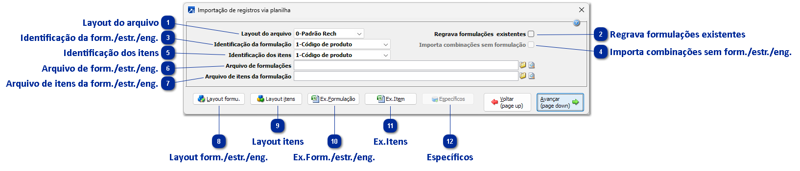Importação via planilha