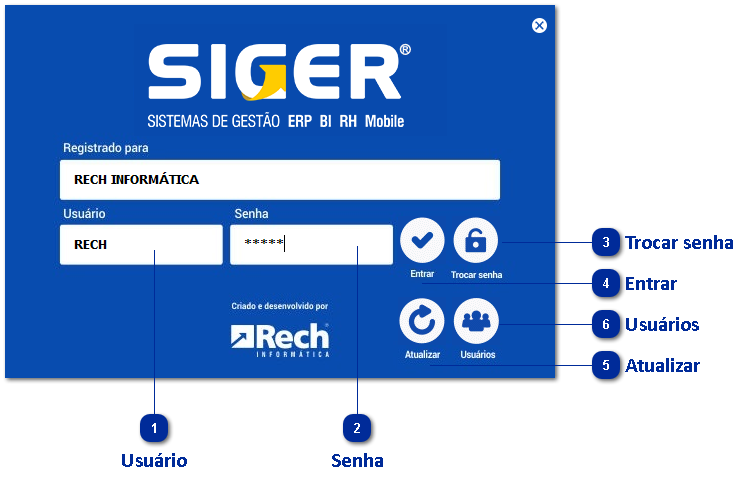 Janela de identificação