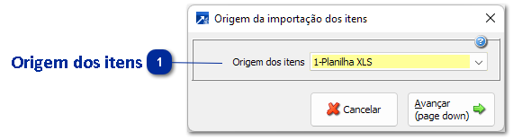 Importação de Itens