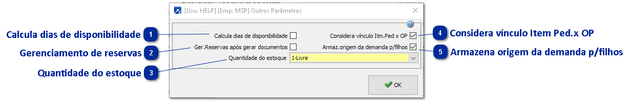 Outros Parâmetros