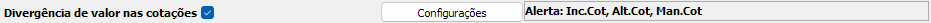 14. Divergência de valor nas cotações