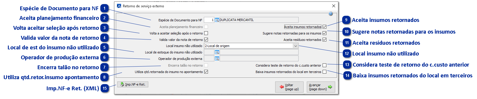 Configurações da Empresa - Retorno
