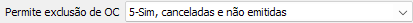 2. Permite exclusão de OC